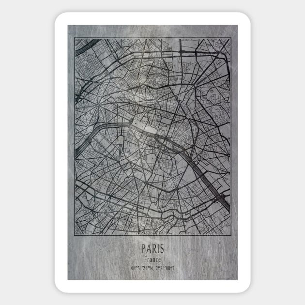 Paris, France, city map Sticker by Creative at home